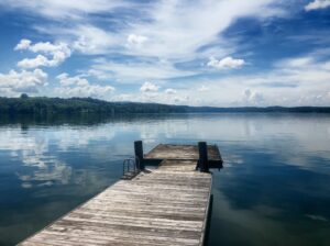 A dock going to the lake